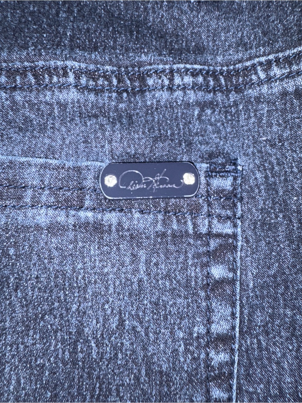 DG2 by Diane Gilman Dark Indigo Wash Flared Jeans with Stretch Size 14 Petite